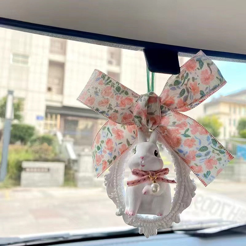 Wholesale Cute Rabbit Car Expanded Fragrant Stone Pendant